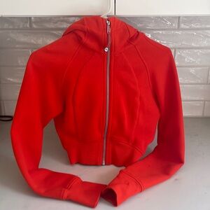 Lululemon full zip cropped hoodie SOLAR ORANGE sz 0